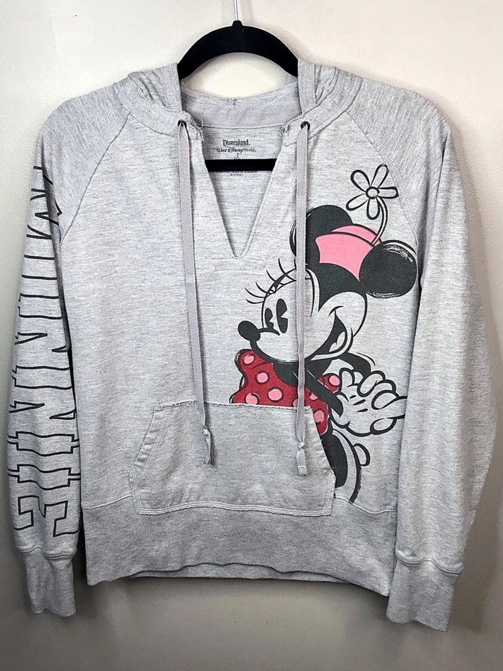 Disneyland Minnie Mouse hoodie Gray Hoodie Size Medium